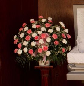 Carnation Funeral Basket