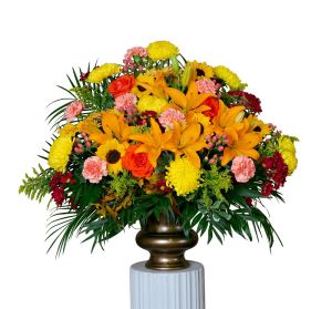 Fall Flower Funeral Basket