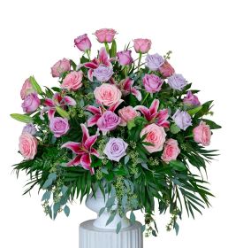 Roses and Lilies Funeral Basket