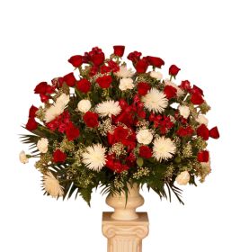 Extra Large Red and White Urn Arrangement